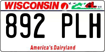 WI license plate 892PLH