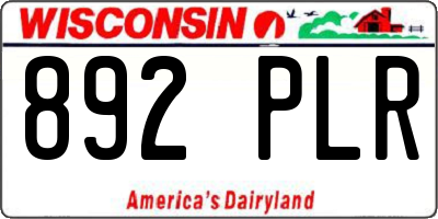 WI license plate 892PLR