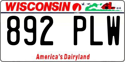 WI license plate 892PLW