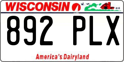 WI license plate 892PLX