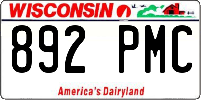 WI license plate 892PMC