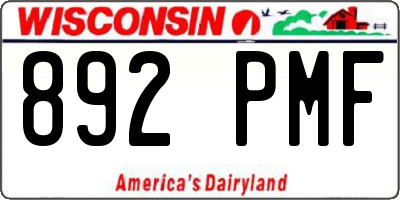 WI license plate 892PMF