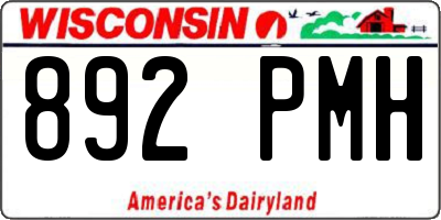 WI license plate 892PMH