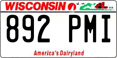 WI license plate 892PMI