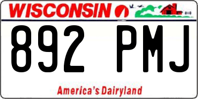 WI license plate 892PMJ