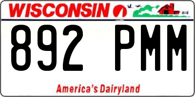 WI license plate 892PMM