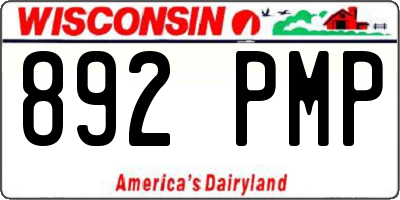 WI license plate 892PMP