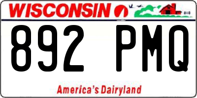 WI license plate 892PMQ