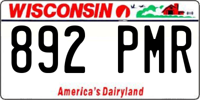 WI license plate 892PMR