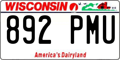 WI license plate 892PMU