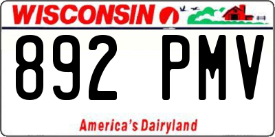 WI license plate 892PMV