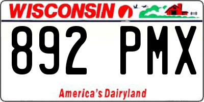 WI license plate 892PMX