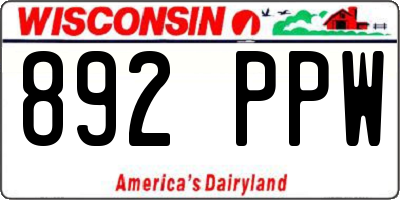 WI license plate 892PPW