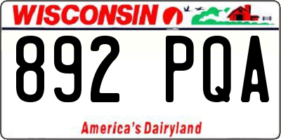 WI license plate 892PQA
