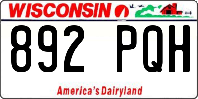 WI license plate 892PQH