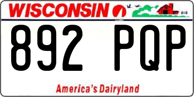 WI license plate 892PQP