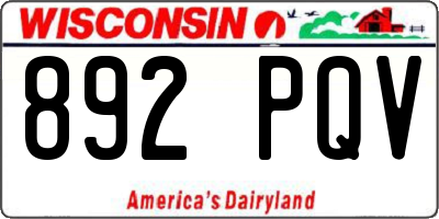 WI license plate 892PQV