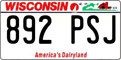 WI license plate 892PSJ