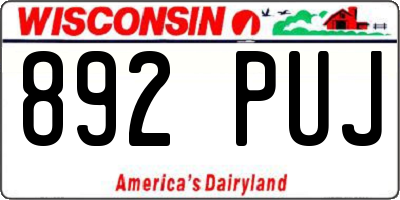 WI license plate 892PUJ