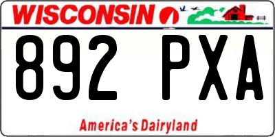WI license plate 892PXA