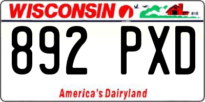WI license plate 892PXD