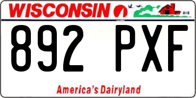 WI license plate 892PXF