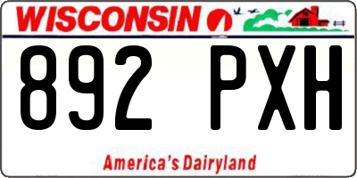 WI license plate 892PXH