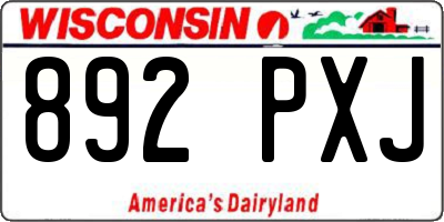 WI license plate 892PXJ