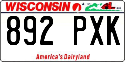 WI license plate 892PXK