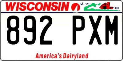 WI license plate 892PXM