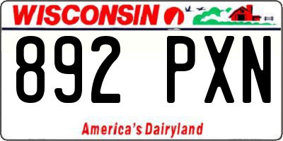 WI license plate 892PXN