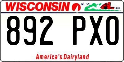 WI license plate 892PXO