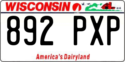 WI license plate 892PXP