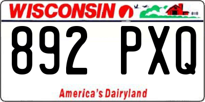 WI license plate 892PXQ