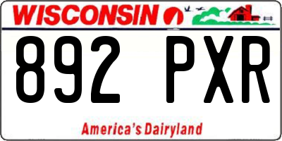 WI license plate 892PXR