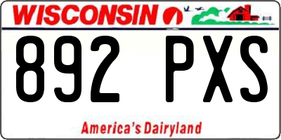 WI license plate 892PXS