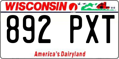 WI license plate 892PXT