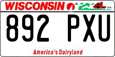 WI license plate 892PXU
