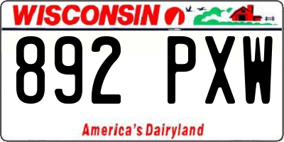 WI license plate 892PXW