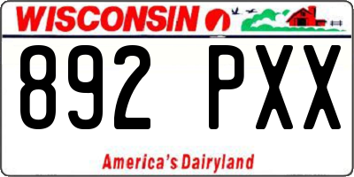 WI license plate 892PXX