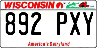 WI license plate 892PXY