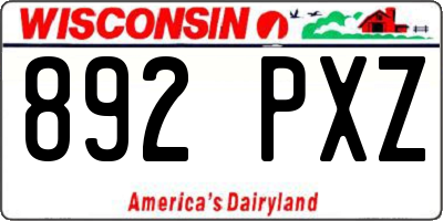 WI license plate 892PXZ