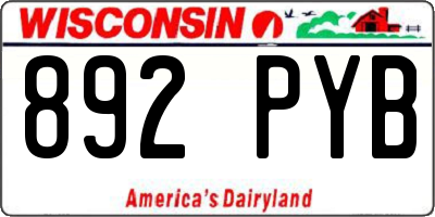 WI license plate 892PYB
