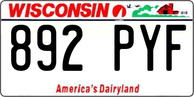 WI license plate 892PYF