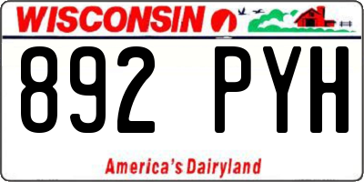 WI license plate 892PYH