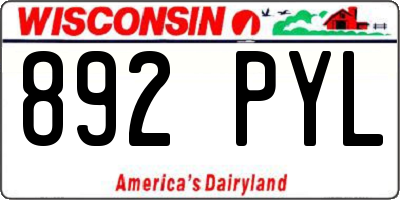 WI license plate 892PYL