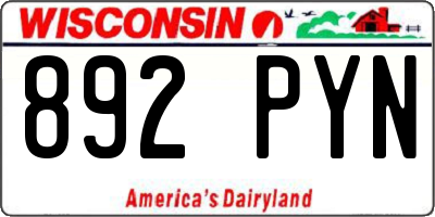 WI license plate 892PYN