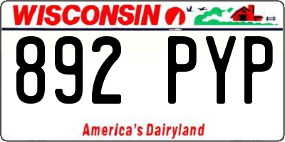 WI license plate 892PYP