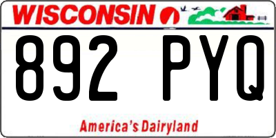 WI license plate 892PYQ