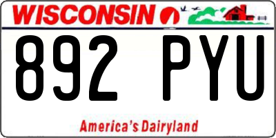WI license plate 892PYU